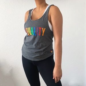 Grey Gray Equality Rainbow LQBT Tank Top